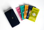 Blue Leather Pouch with Crystal Tea Bags - Image 2