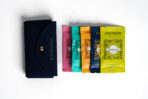 Blue Leather Pouch with Crystal Tea Bags