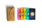 Gold Leather Pouch with Crystal Tea Bags