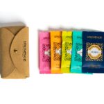 Gold Leather Pouch with Crystal Tea Bags